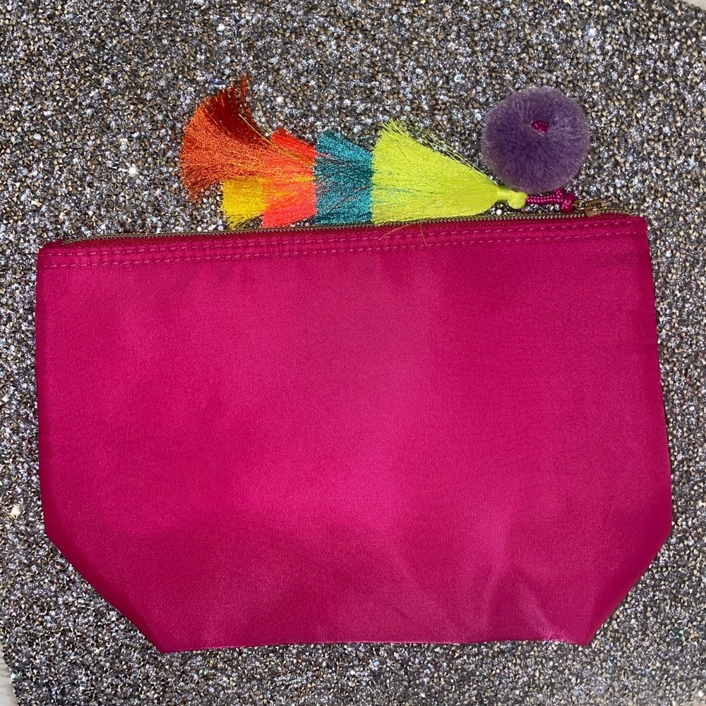 Hot pink makeup bag